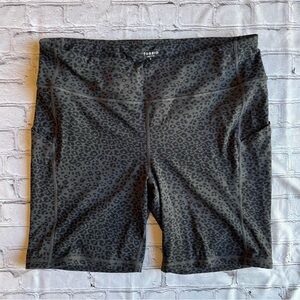 Torrid Active Cycling Bike Shorts "3" Leopard Print Workout Gym Athletic Running